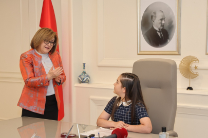 BAŞKAN ŞAHİN MAKAMINI MİNİK AZRA’YA DEVRETTİ