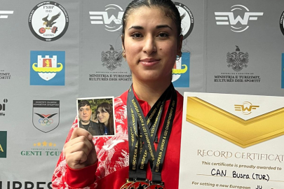 GAÜN’LÜ SPORCU BÜŞRA ÇAN’DAN AVRUPA REKORU VE ÇİFTE MADALYA