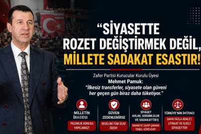 Zafer Partisi Kurucular Kurulu Üyesi Mehmet Pamuk: "İlkesiz transferler, siyasete olan güveni her geçen gün biraz daha tüketiyor."